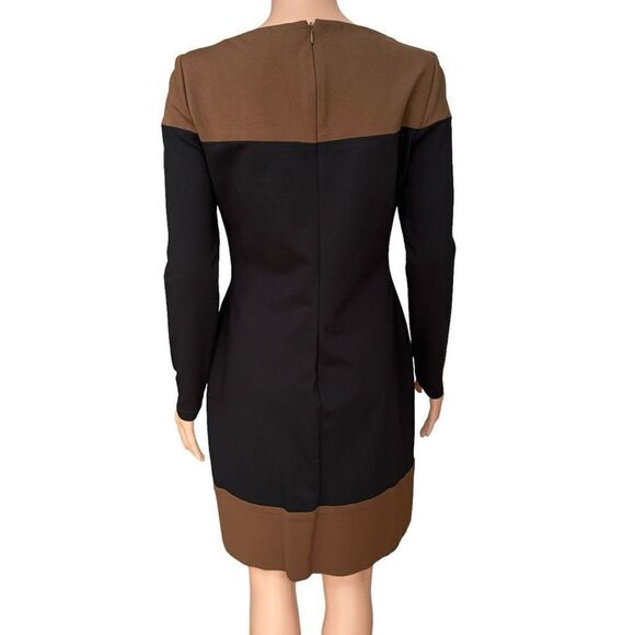 LAUREN RALPH LAUREN DRESS WOMEN'S STRAIGHT CLASSIC SHEATH toffee/BLACK Sz 4 NWT - Picture 3 of 9